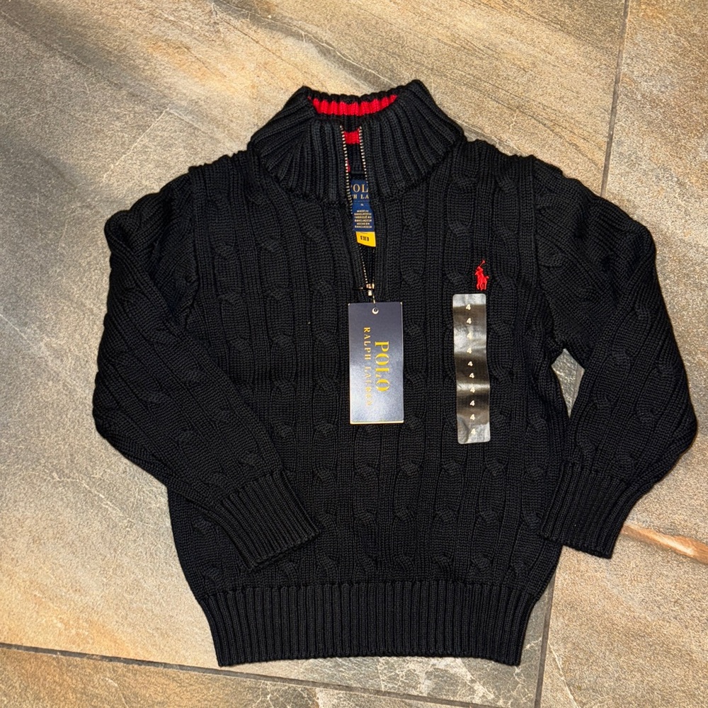 Polo by Ralph Lauren Black Zip-Up Sweater